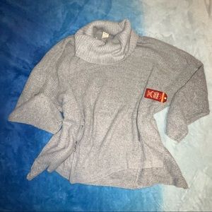 Grey sweater with cowl neck plus size 2X NWT